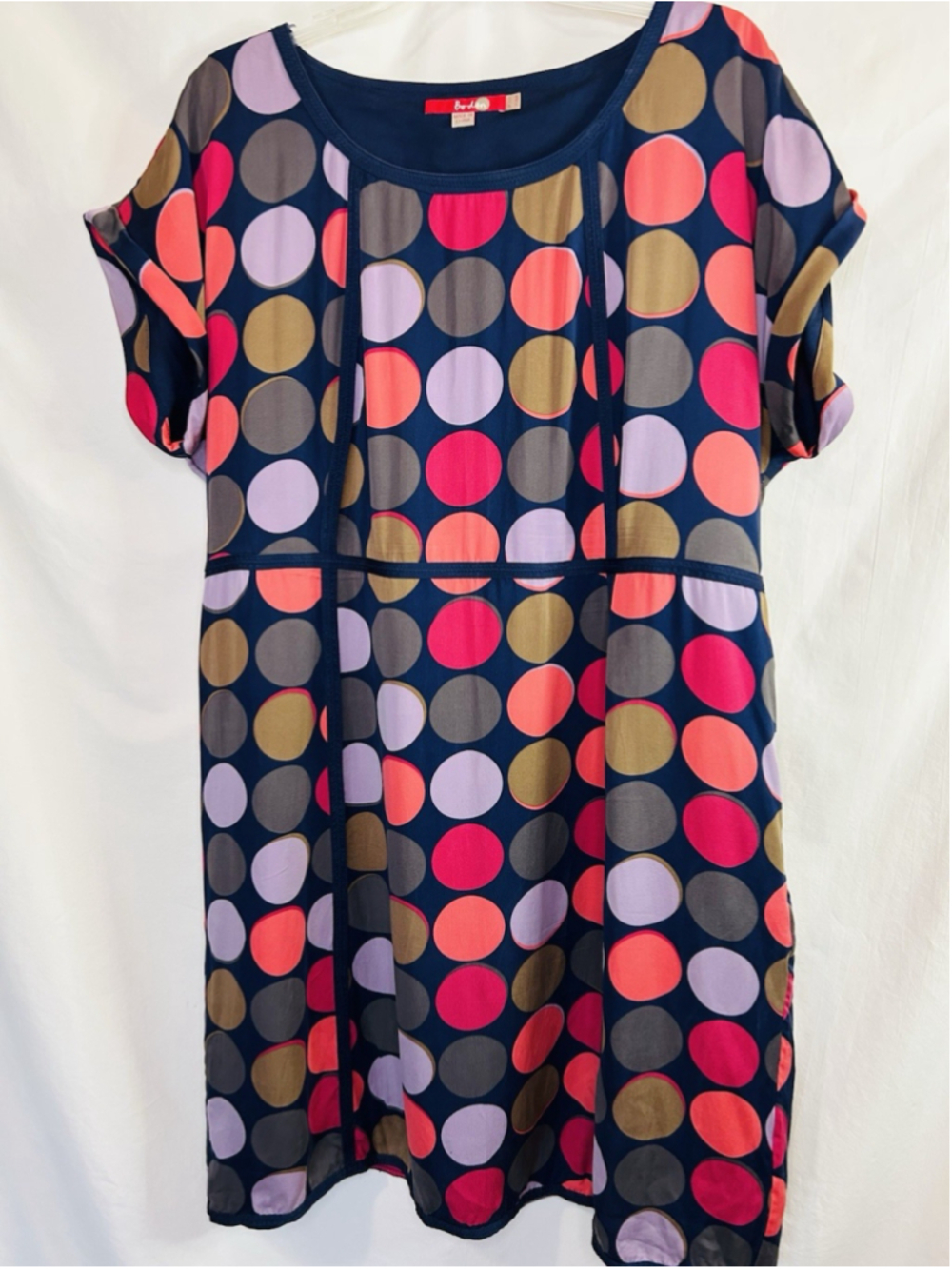 Boden Notting Hill Midi Dress 100% Silk Polka Dot Lined Size 16R WH228 EUC